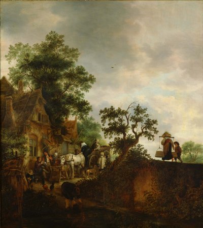 Travellers Halting at an Inn by Isaak van Ostade